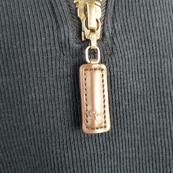 Roundtree And Yorke Men's 1/4 Zip Large Navy Blue - Picture 4 of 8